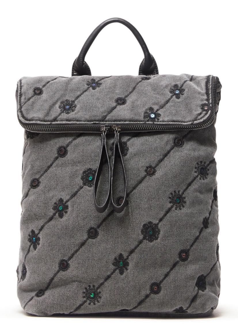 Denimrucksack Desigual Ojo de Tigre Nerano dunkelgrau Pailletten