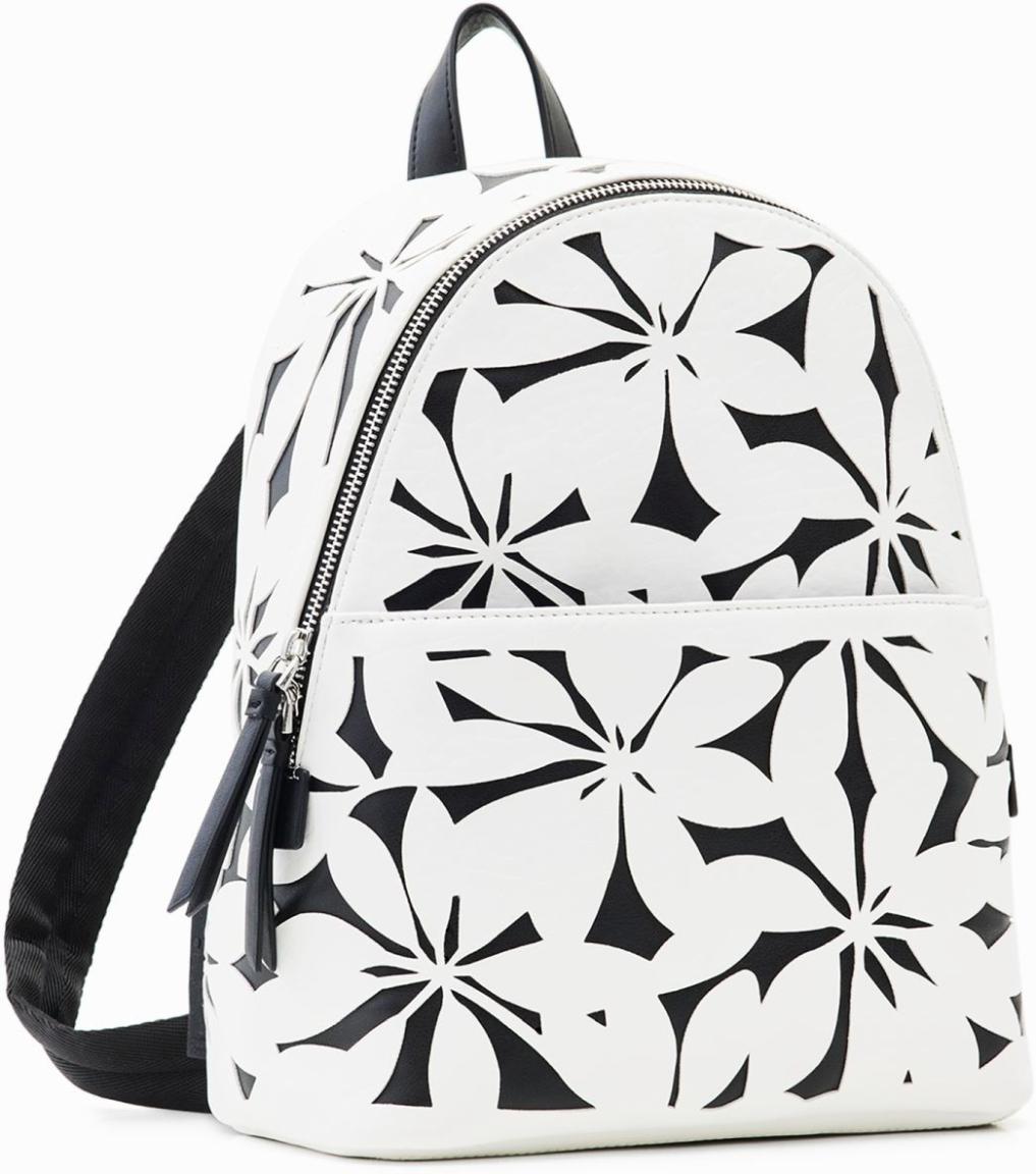 Desigual Alltagsrucksack schwarz weiß Blumen Onyx Mombasa Mini