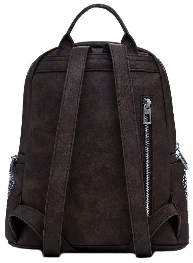 Desigual Backpack braun Poker Face Nieten Chocolate Chester mini