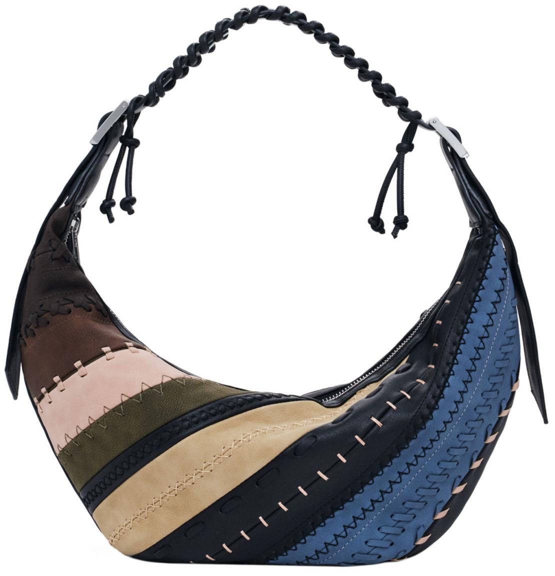 Desigual Banana Bag bunt Whipstitch Zante Patch Ziernähte halbrund