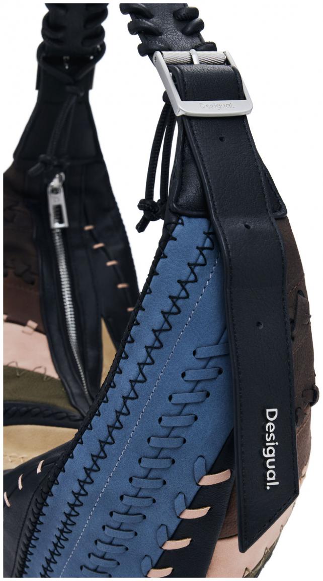 Desigual Banana Bag bunt Whipstitch Zante Patch Ziernähte halbrund