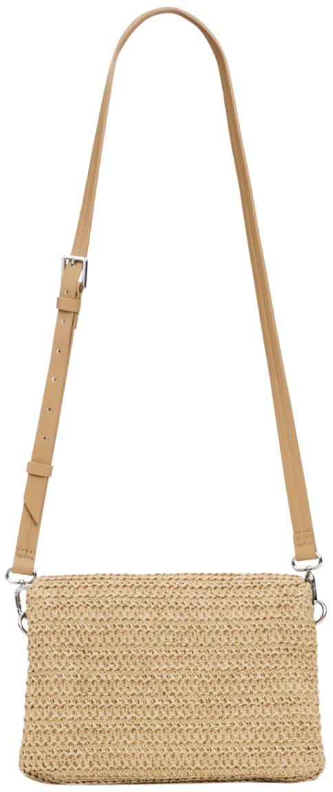 Desigual Basttasche beige Venecia orange Raffia Natural sommerlich Überschlag