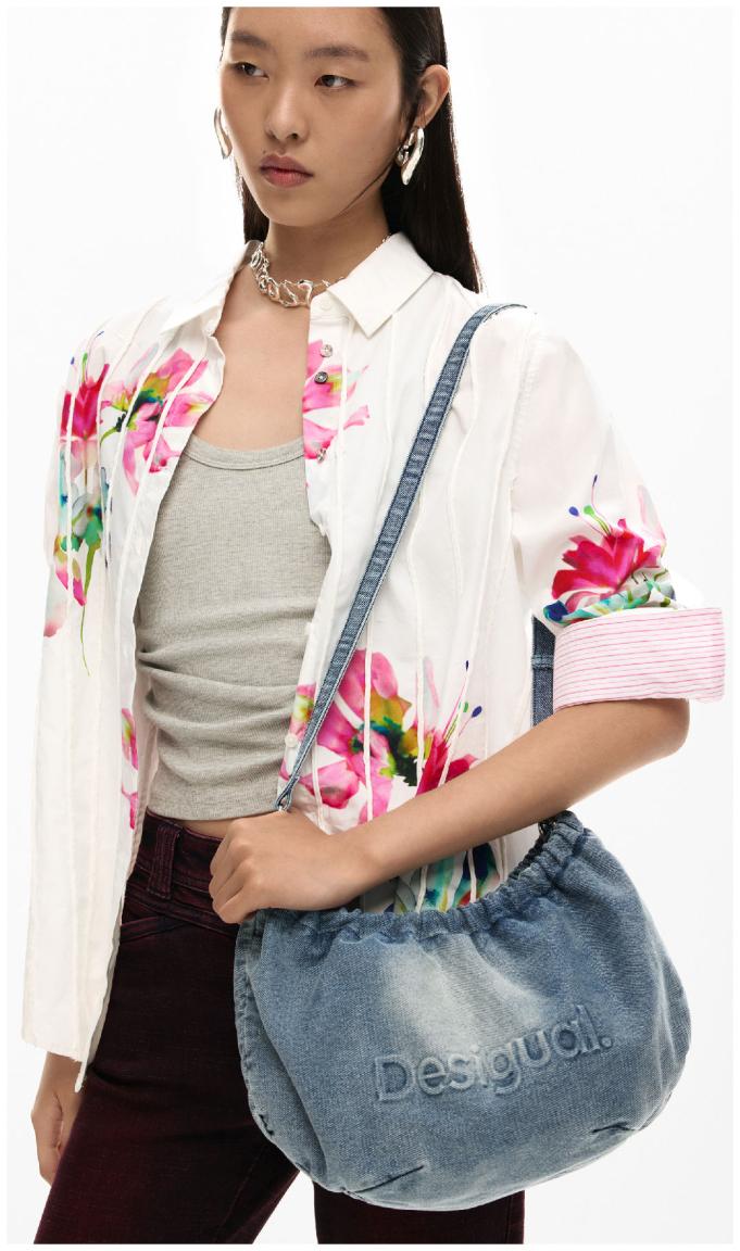 Desigual Beuteltasche kompakt Waverly Jeans Flechtriemen