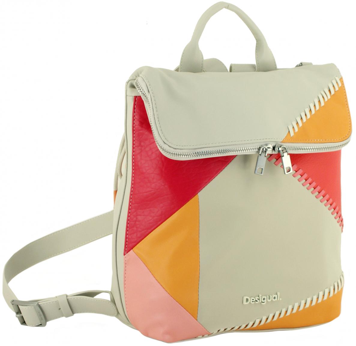 Desigual Citybackpack Tutti Fruti Ziernähte beige