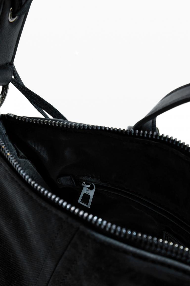 Desigual Cityrucksack schwarz Tango Patch Pretoria Mini Schnürung rockig