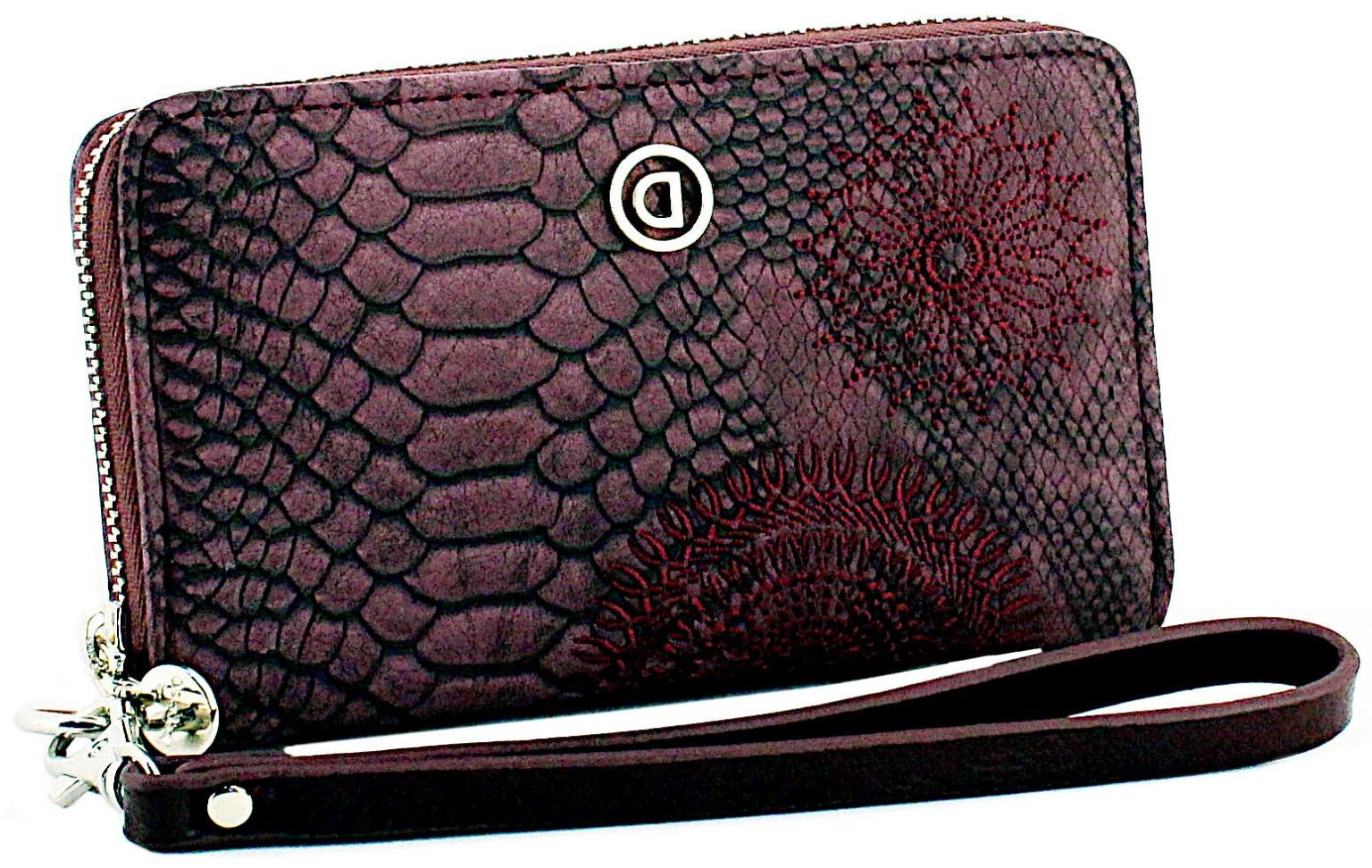 Desigual Criseida Mini Zip Börse mit Handschlaufe bordeaux
