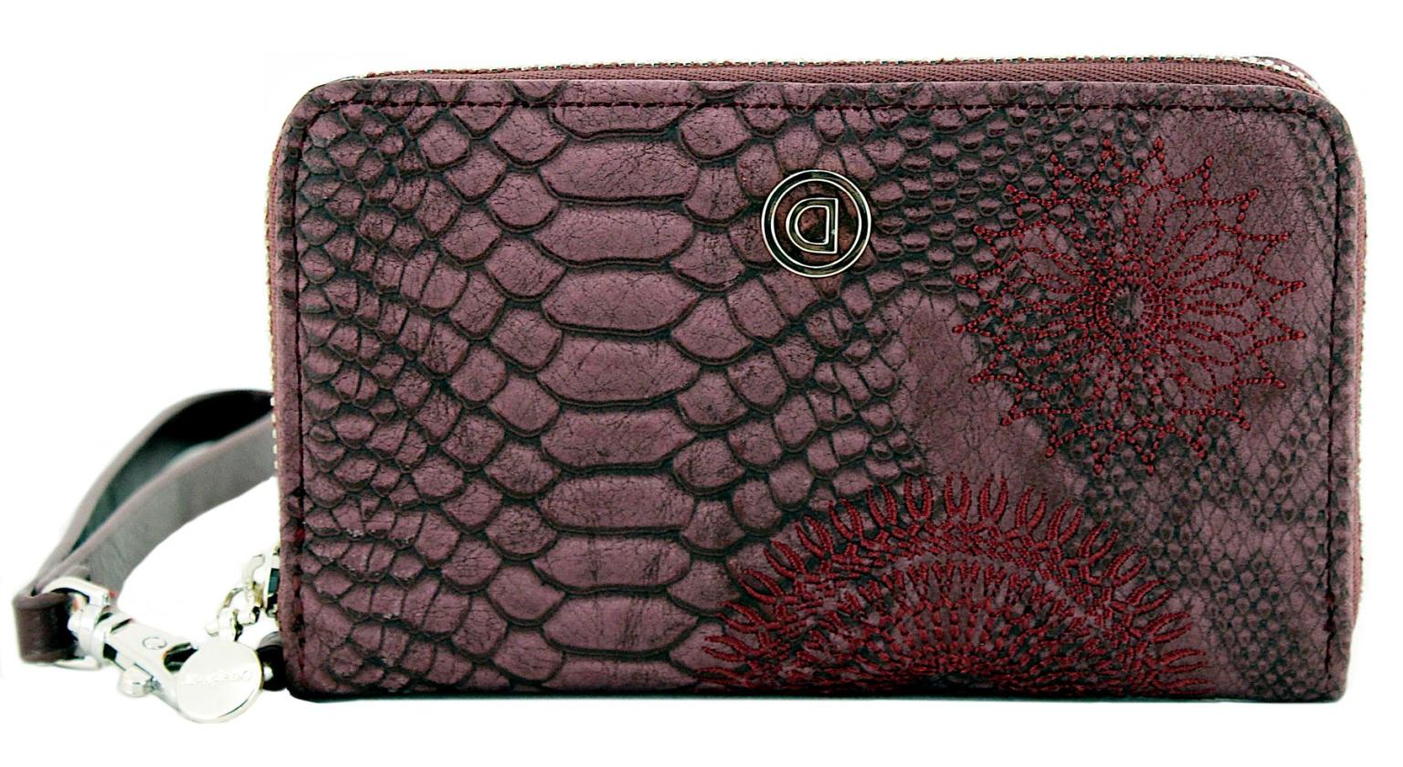Desigual Criseida Mini Zip Börse mit Handschlaufe bordeaux