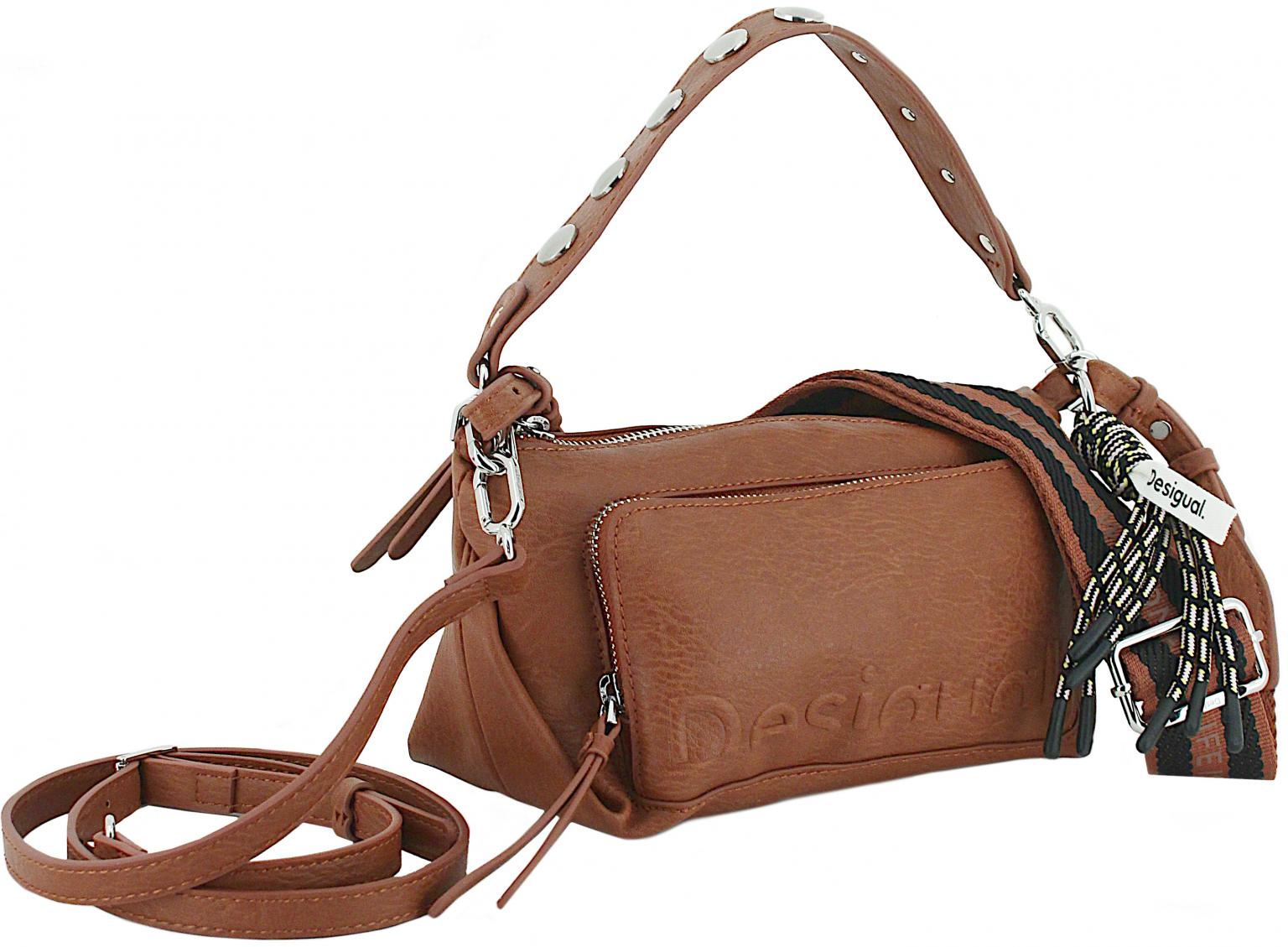 Desigual Crossover Bag Uru Marron Logo Hobo