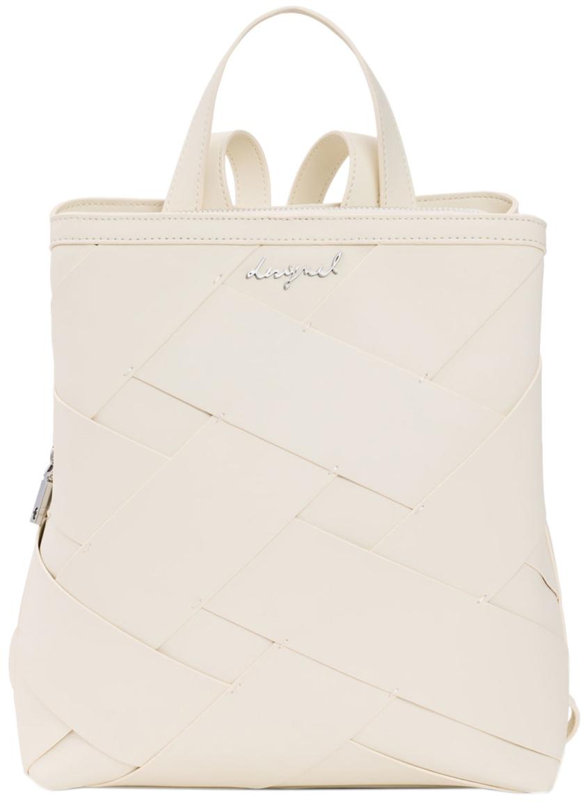 Desigual Damenrucksack elegante Flechtstruktur beige Sumy Cromo feminin Piedra