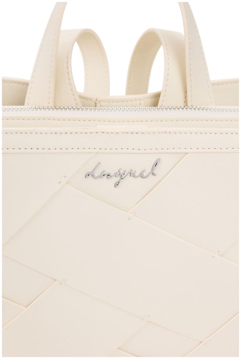 Desigual Damenrucksack elegante Flechtstruktur beige Sumy Cromo feminin Piedra