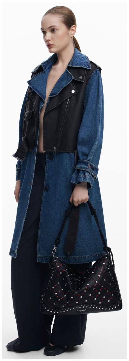 Desigual Damentasche rockig Nieten Yankee Cutouts schwarz Leiria