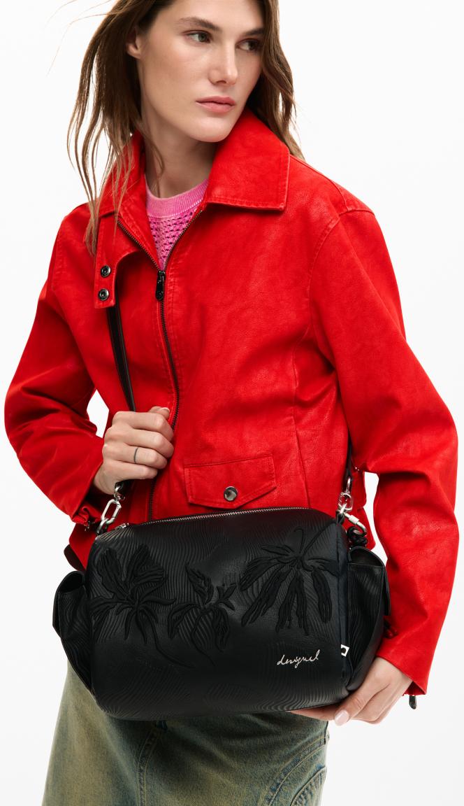 Desigual Damentasche schwarz Habana floral Mirenis Stickerei