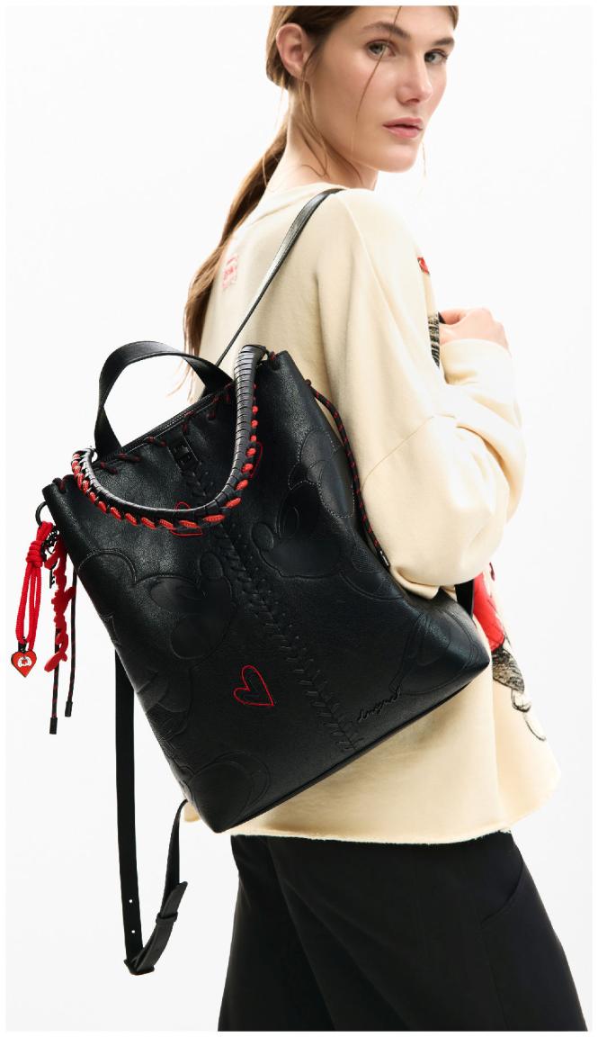 Desigual Daypack All Mickey rot Silhouette Minnie schwarz Sumy