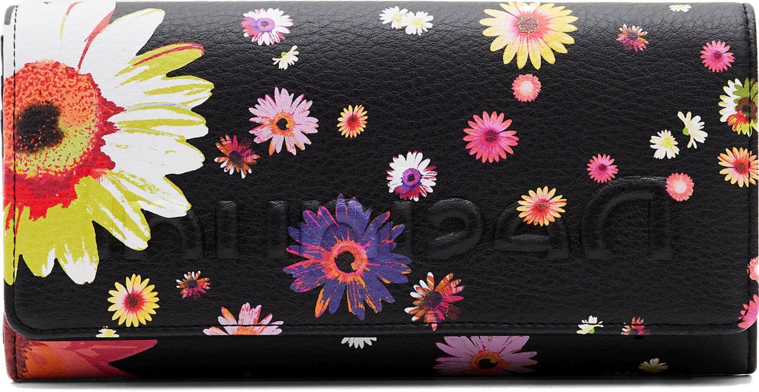 Desigual Geldbörse Flower Allover Black Negro Daisy Pop Mariona