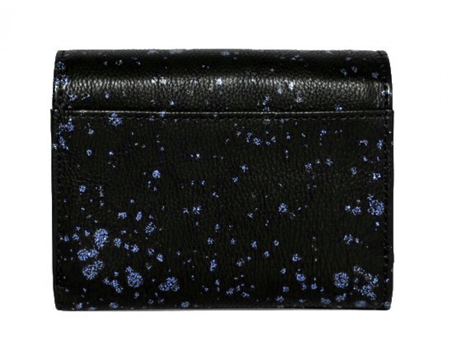 Desigual Geldtasche Mix Metal Splatter Blau glänzend