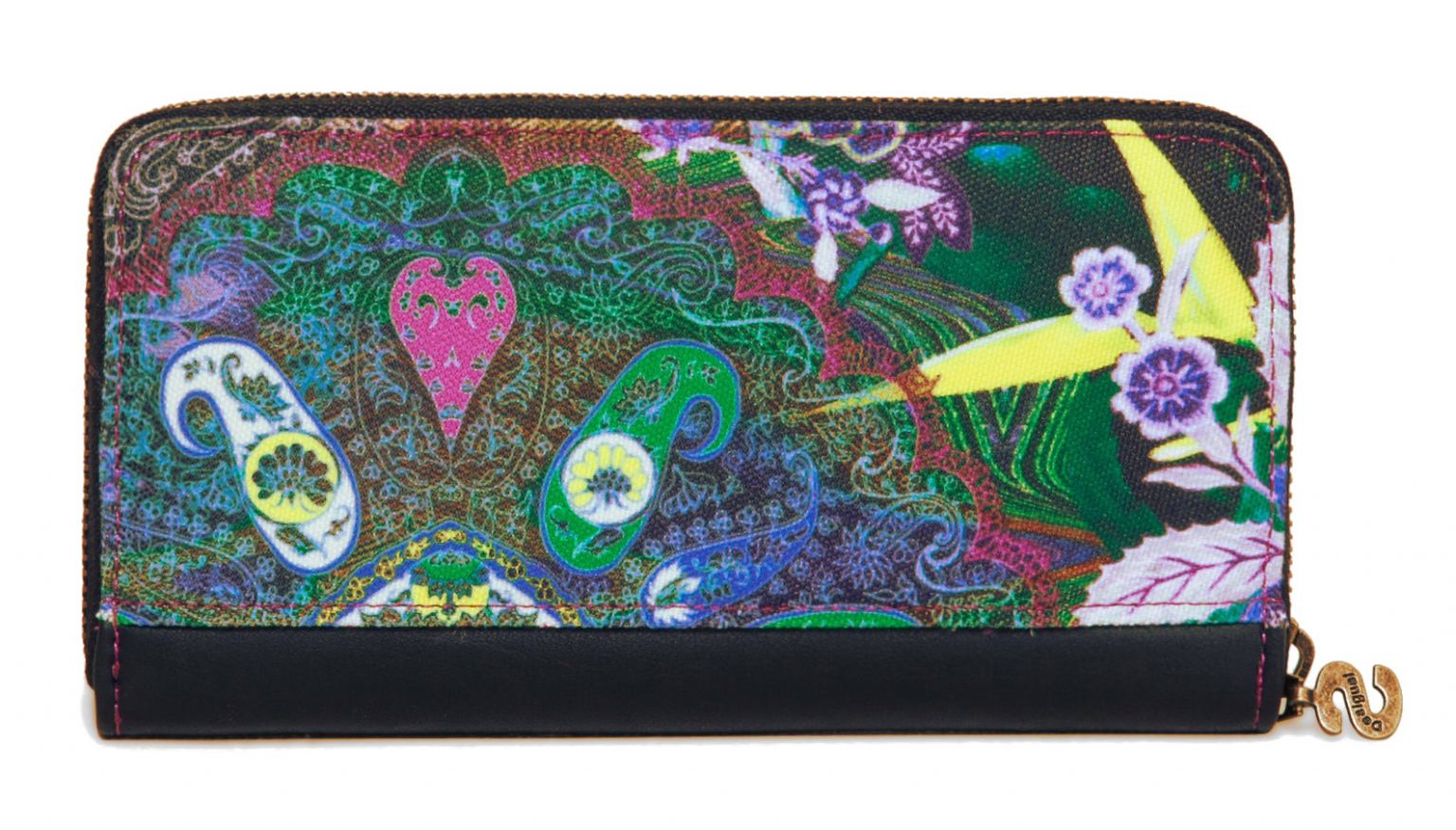 Desigual Geldtasche Zip All Around Boheme Lila Blau Gelb