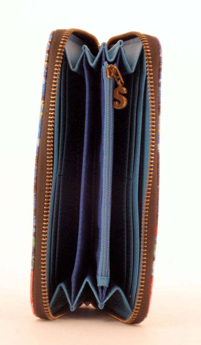 Desigual Geldtasche Zip All Around Boheme Lila Blau Gelb