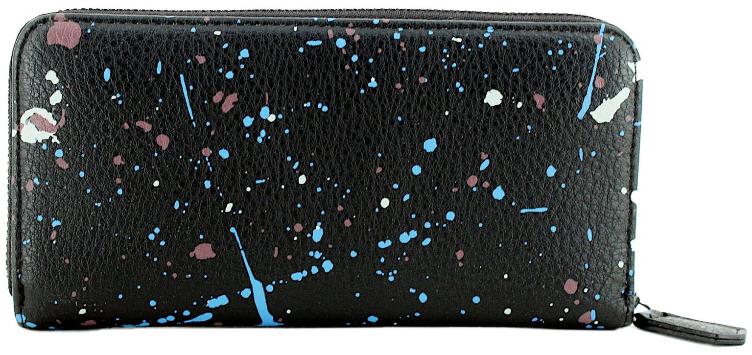 Desigual Geldtasche Zip Around Schwarz Sky Splatting