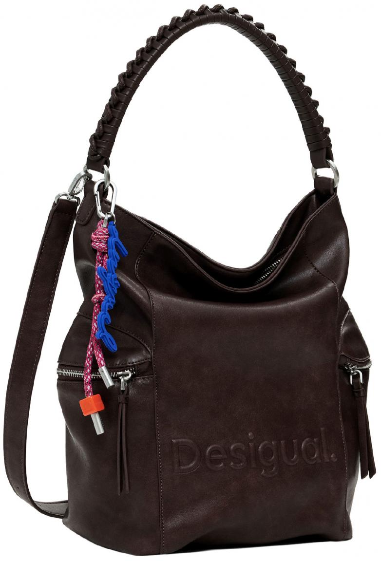 Desigual Handtasche Choco Backpack Logo Arica dunkelbraun