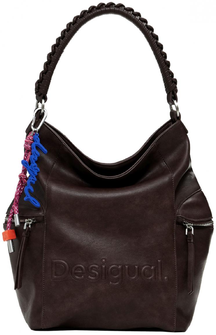 Desigual Handtasche Choco Backpack Logo Arica dunkelbraun