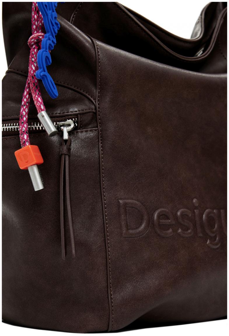 Desigual Handtasche Choco Backpack Logo Arica dunkelbraun