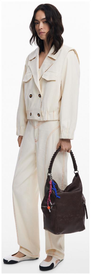 Desigual Handtasche Choco Backpack Logo Arica dunkelbraun