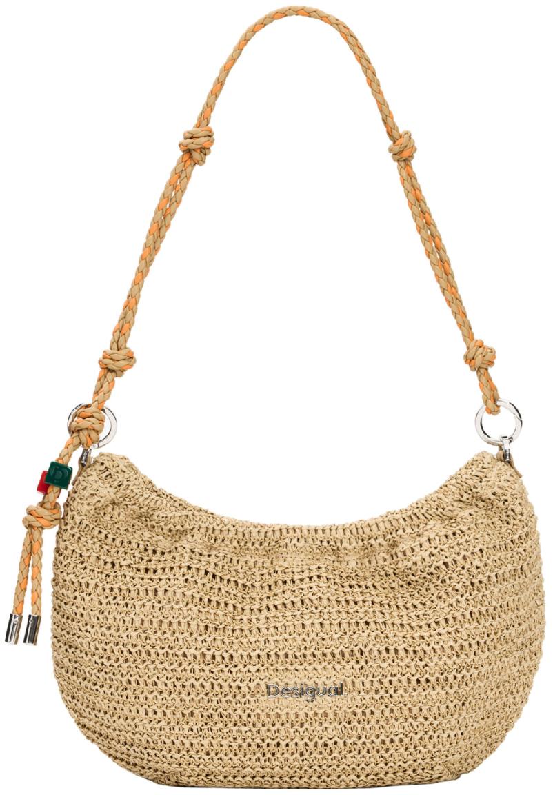 Desigual Handtasche Waverly Bast beige Natural Raffia Flechtriemen