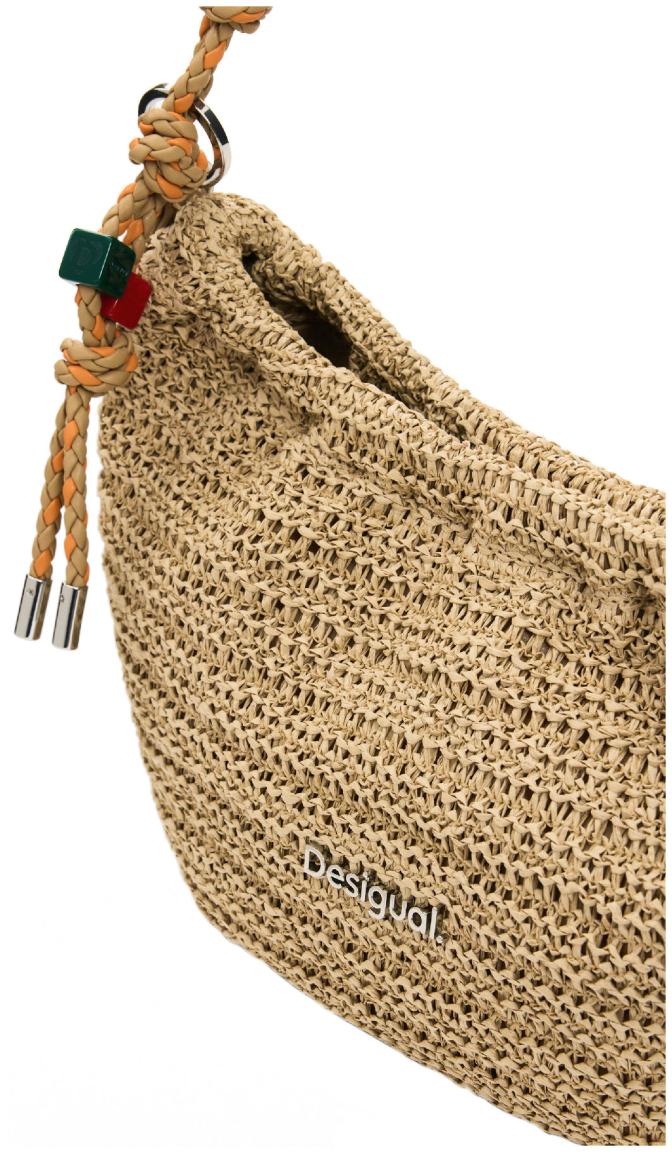 Desigual Handtasche Waverly Bast beige Natural Raffia Flechtriemen