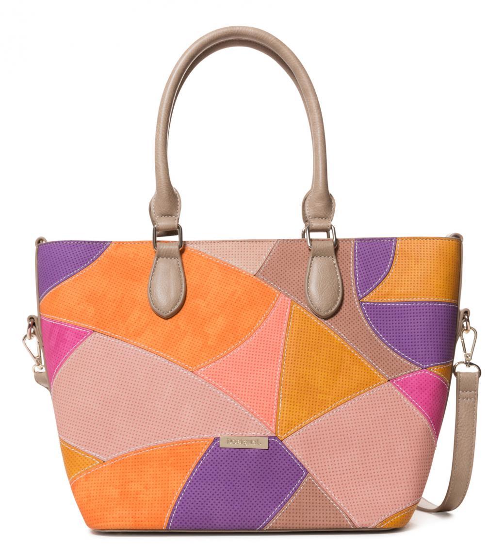 Desigual Henkeltasche Patchwork Jackie Florida Fucsia bunt