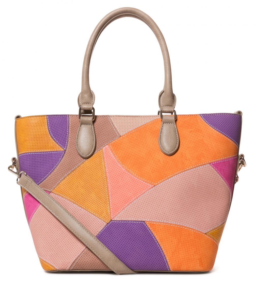 Desigual Henkeltasche Patchwork Jackie Florida Fucsia bunt
