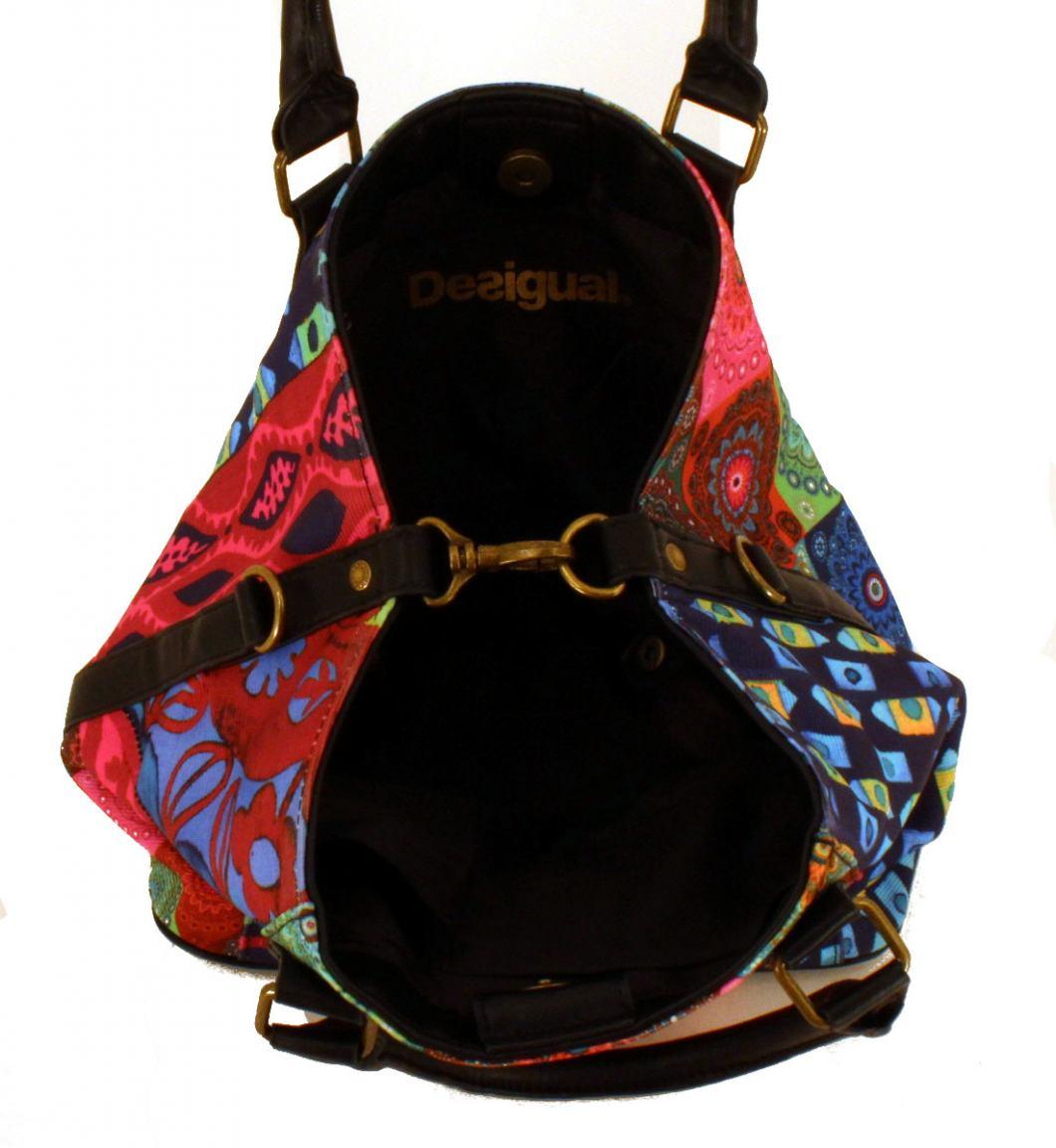 Desigual Henkeltasche Patchwork Jackie Florida Fucsia bunt