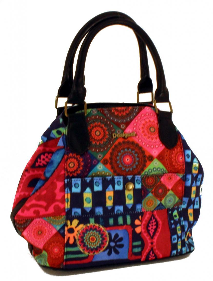 Desigual Henkeltasche Patchwork Jackie Florida Fucsia bunt