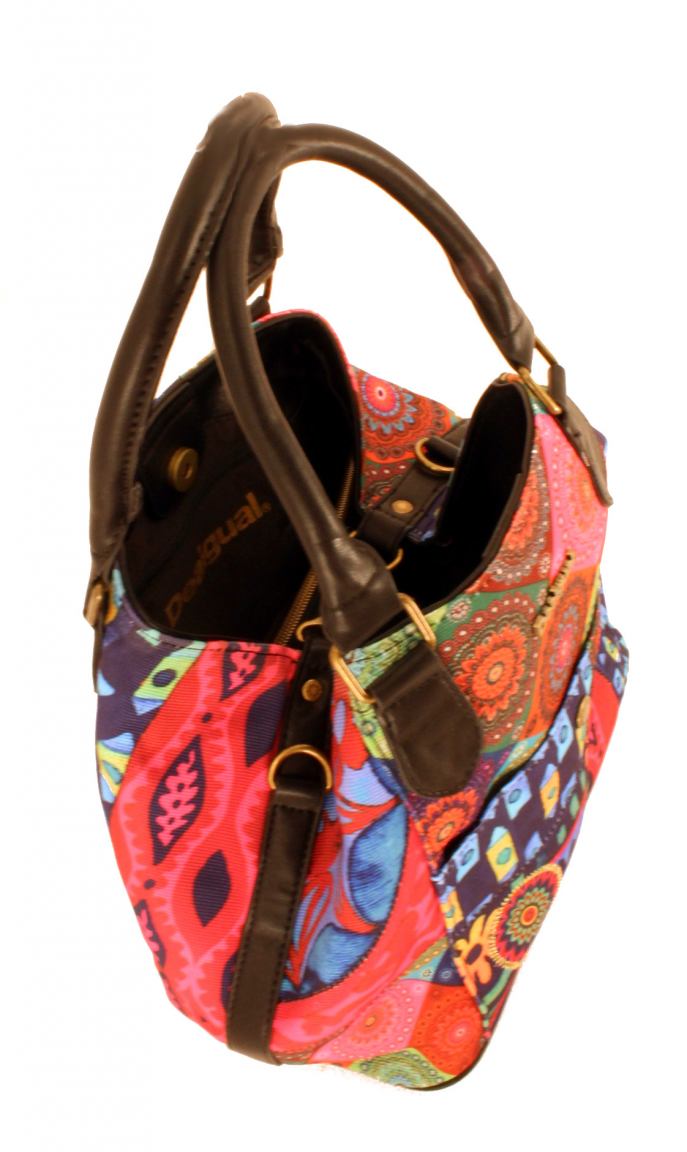Desigual Henkeltasche Patchwork Jackie Florida Fucsia bunt