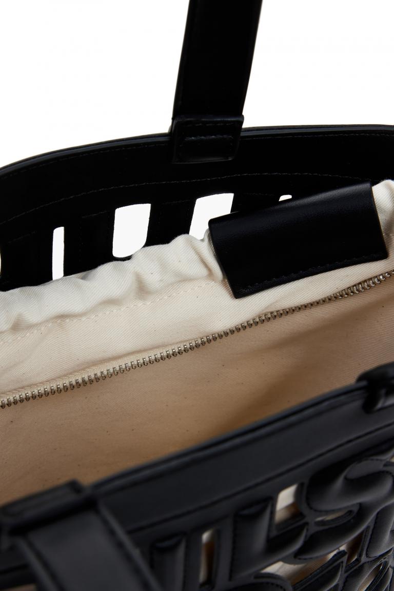Desigual Henkeltasche Valdivia Maki schwarz Cut Out Zugbänder