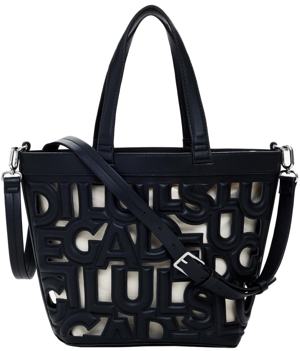 Desigual Henkeltasche Valdivia Maki schwarz Cut Out Zugbänder