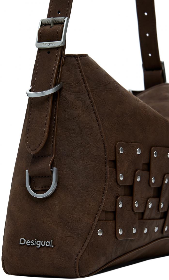 Desigual Hobotasche Paisley dunkelbraun Etui New Patch 2 Choco Nieten
