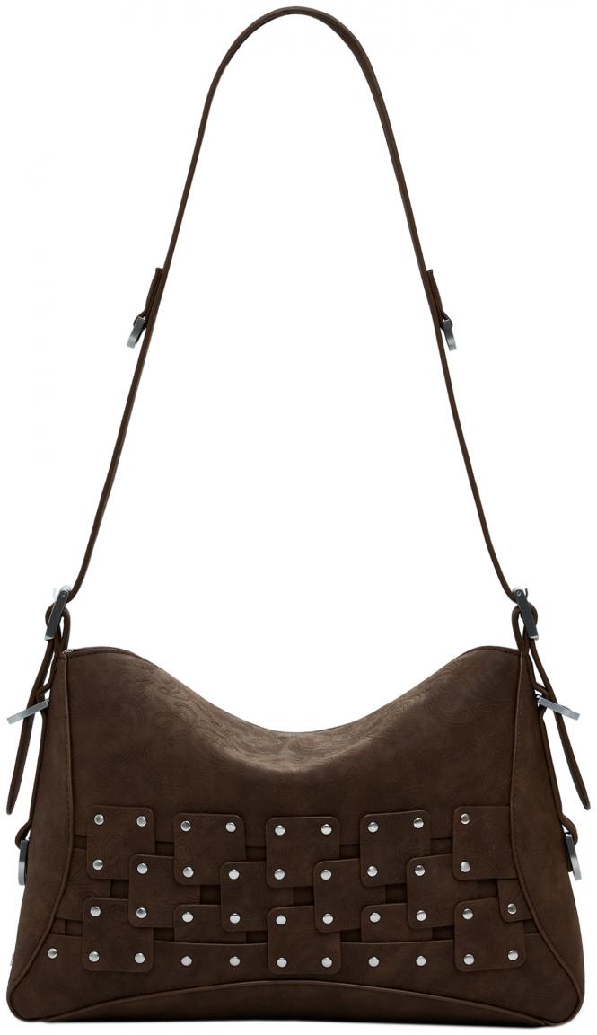 Desigual Hobotasche Paisley dunkelbraun Etui New Patch 2 Choco Nieten