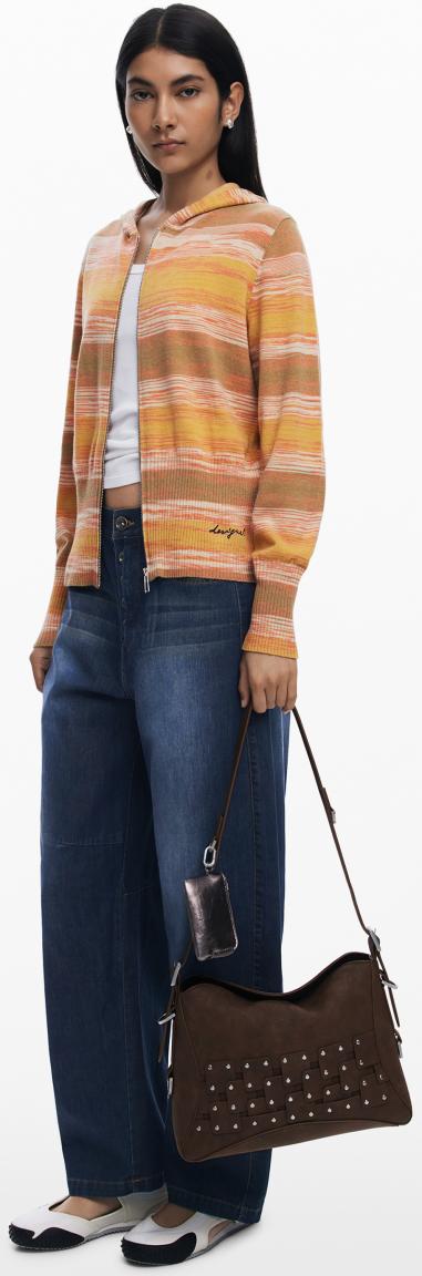 Desigual Hobotasche Paisley dunkelbraun Etui New Patch 2 Choco Nieten