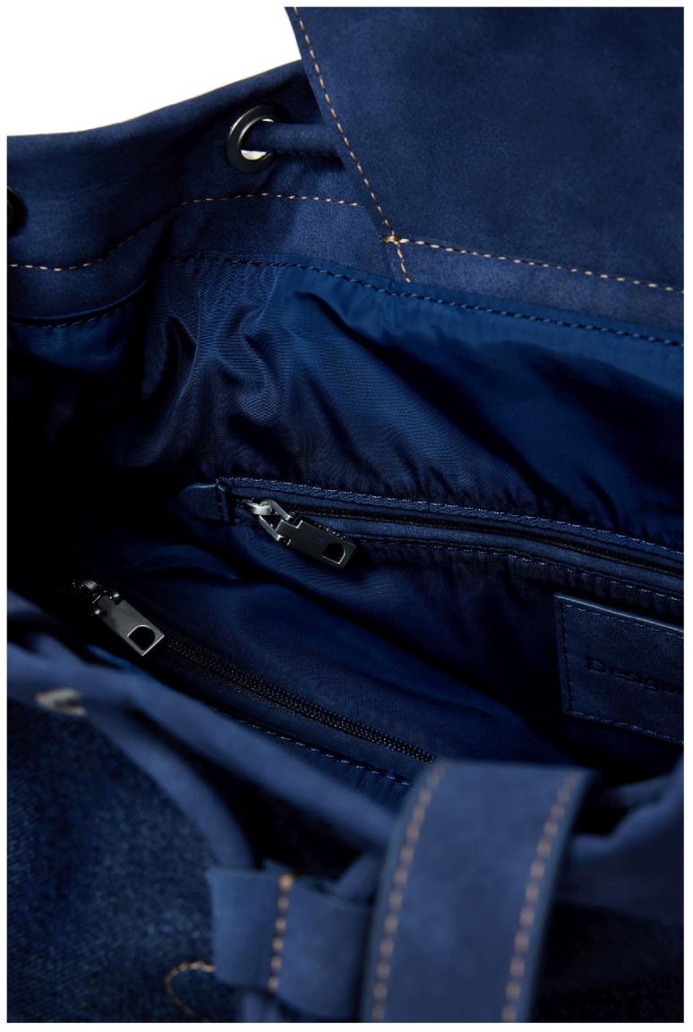Desigual Jeansrucksack Dark Blue Krapina 2.0 Nieten Überschlag Bindella