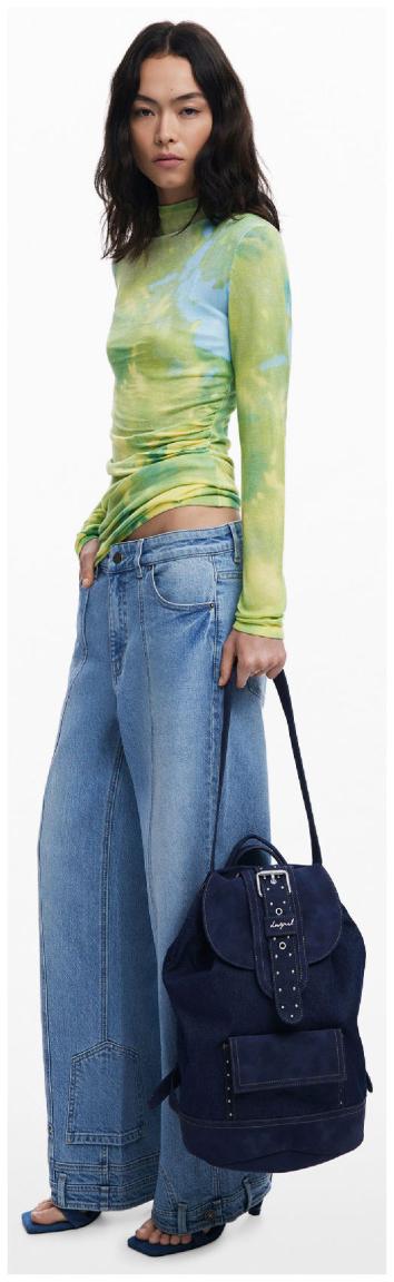 Desigual Jeansrucksack Dark Blue Krapina 2.0 Nieten Überschlag Bindella