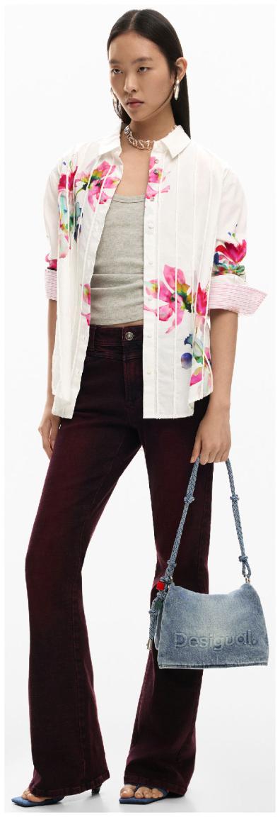 Desigual Jeanstasche Venecia 4.0 Denim Raw Überschlag