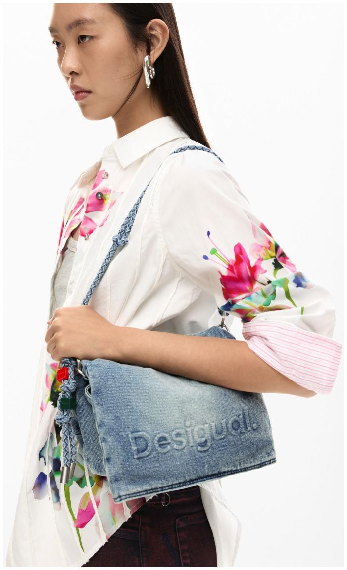 Desigual Jeanstasche Venecia 4.0 Denim Raw Überschlag