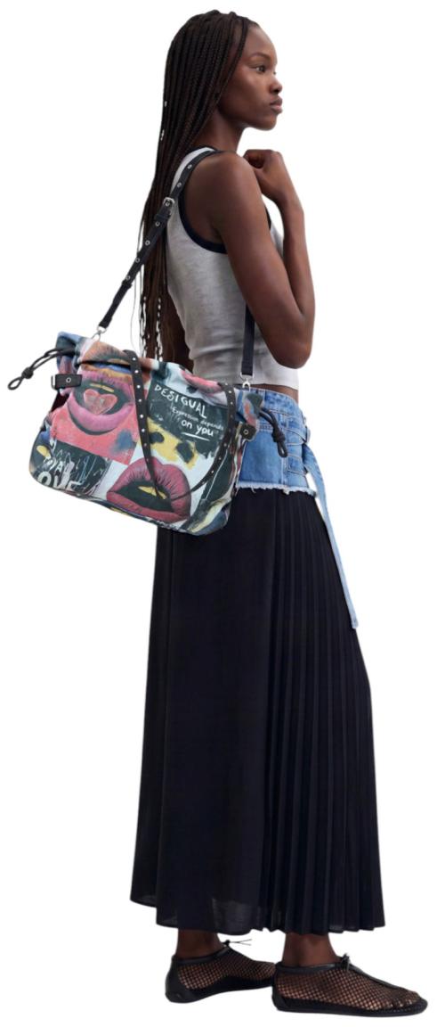 Desigual Lifta 2.0 Shopper Canvas Graffiato Blue