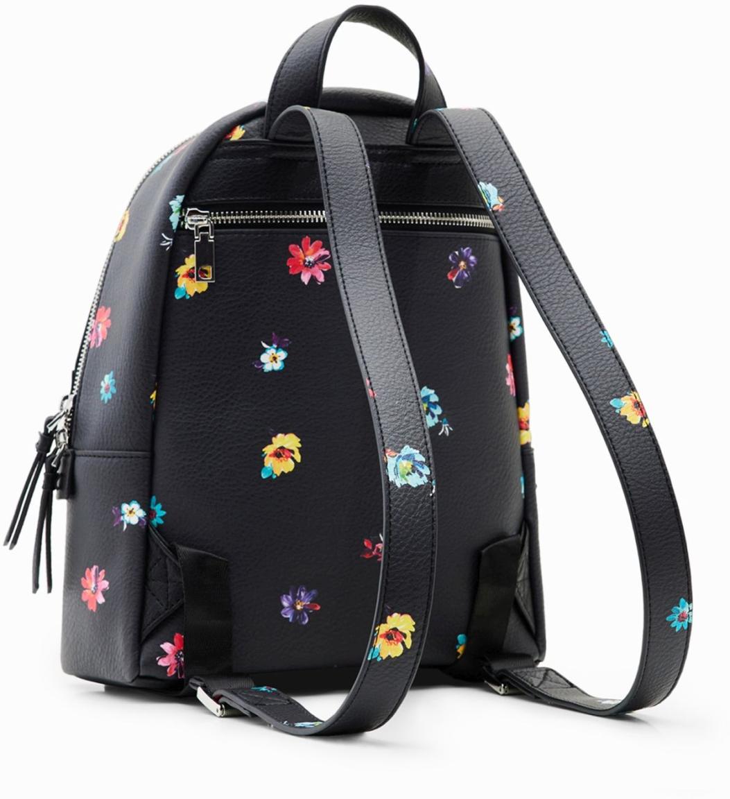 Desigual Mombasa Mini Damenbackpack Blumenprint schwarz