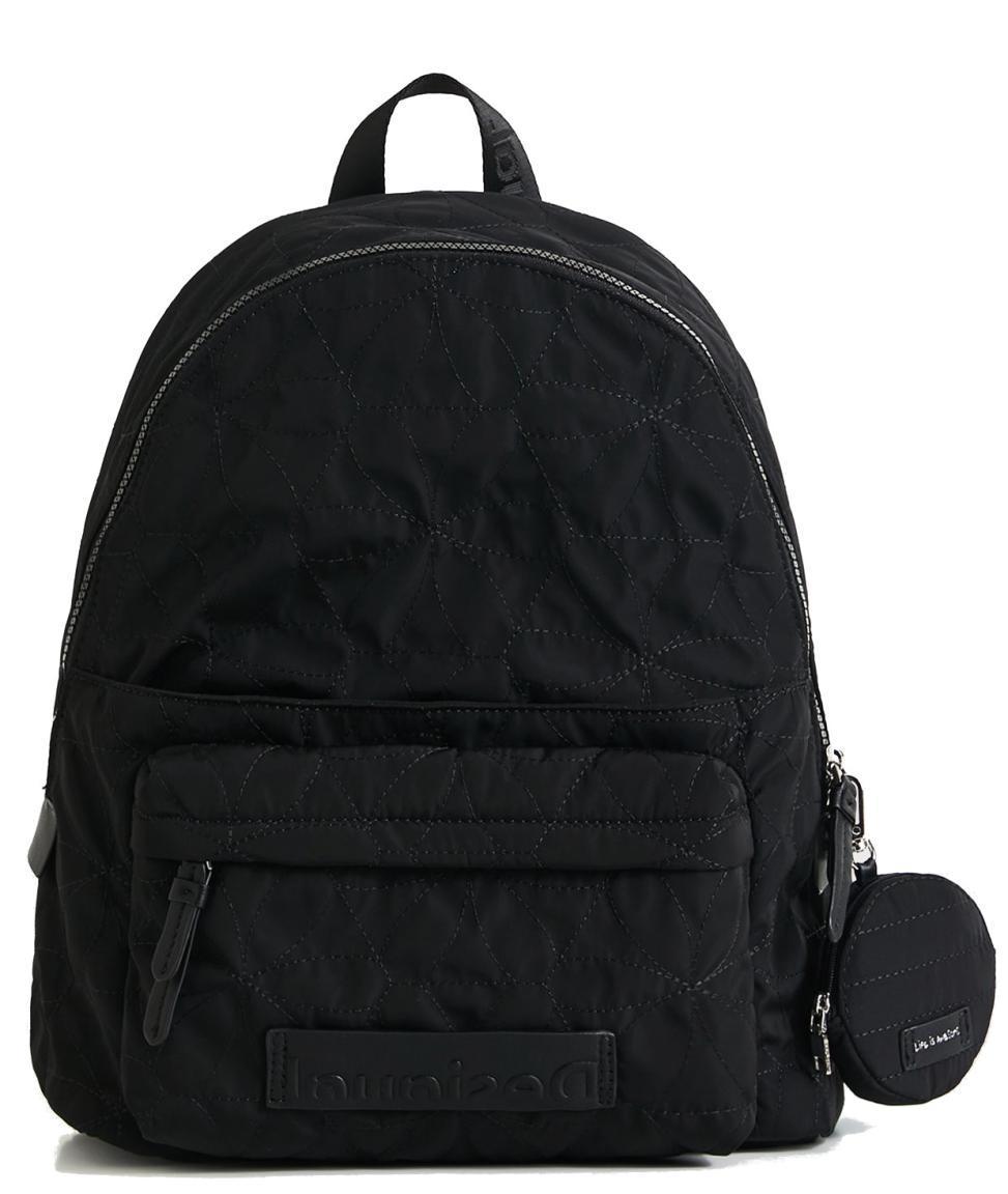 Desigual Mombasa Prisma Negro Stoffrucksack Ziernähte schwarz recycled