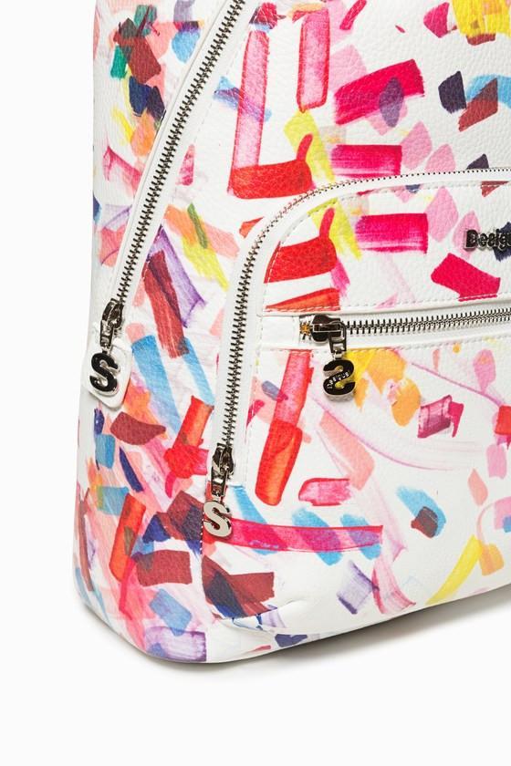 Desigual Rucksack Lima confetti bunt bedruckt weiß schwarz