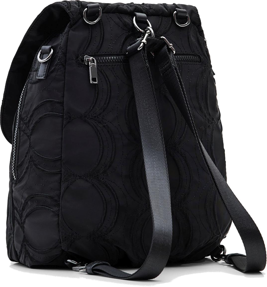 Desigual Rucksacktasche Negro Ankara Bubbles Black Nylon