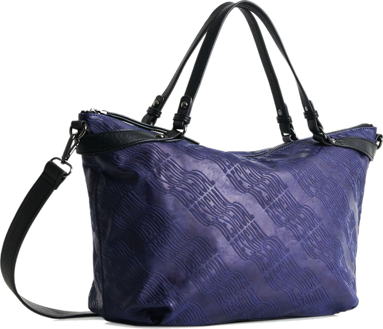 Desigual Schultertasche Azul Noche Blau Logorama Libia 