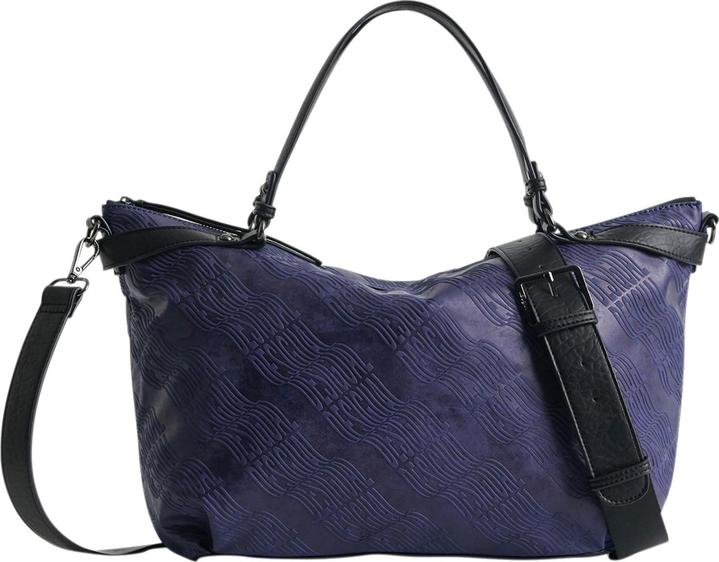 Desigual Schultertasche Azul Noche Blau Logorama Libia 