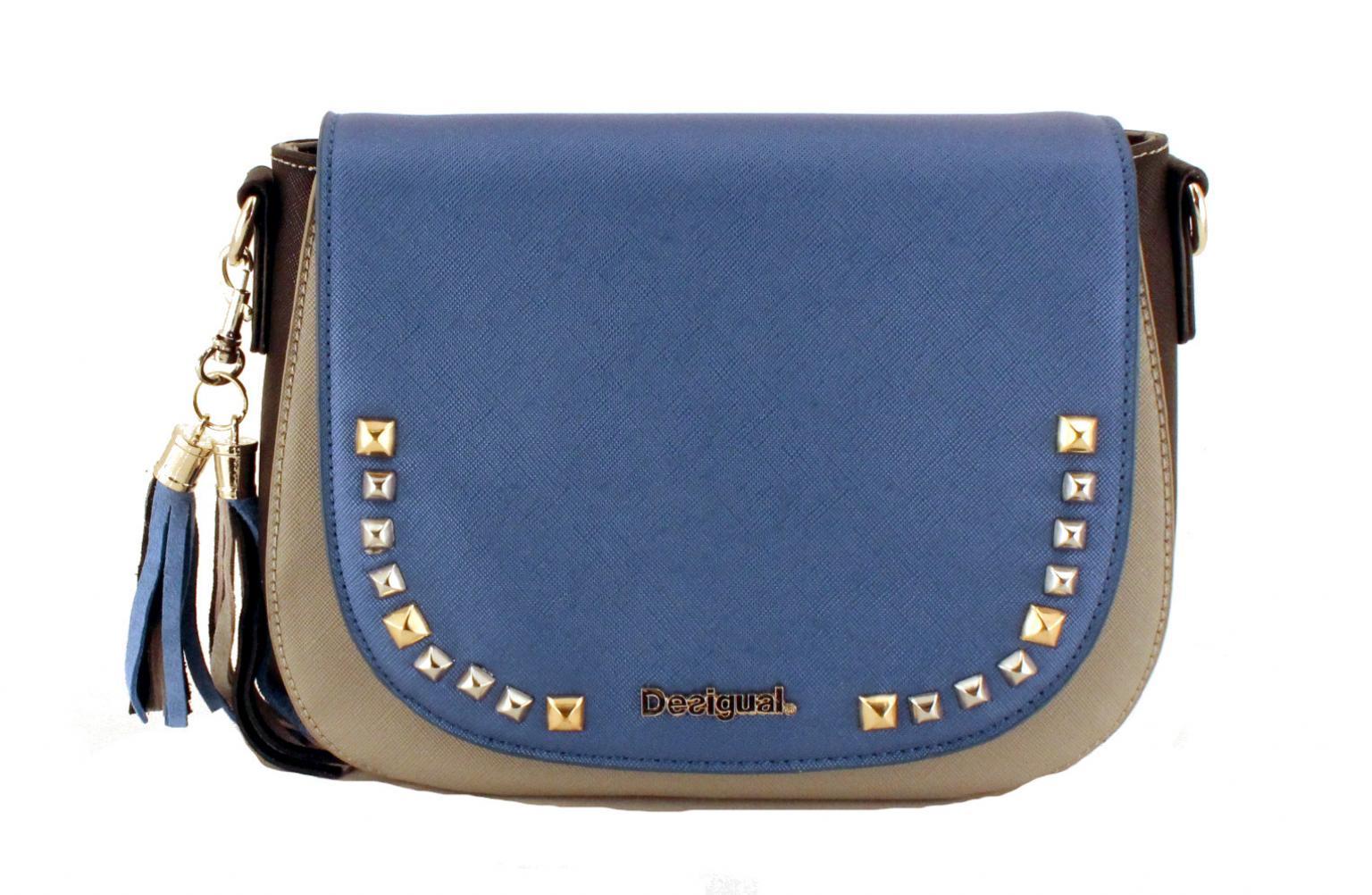 Desigual Schultertasche Cracovia Überschlag Tricolor Blau Grün